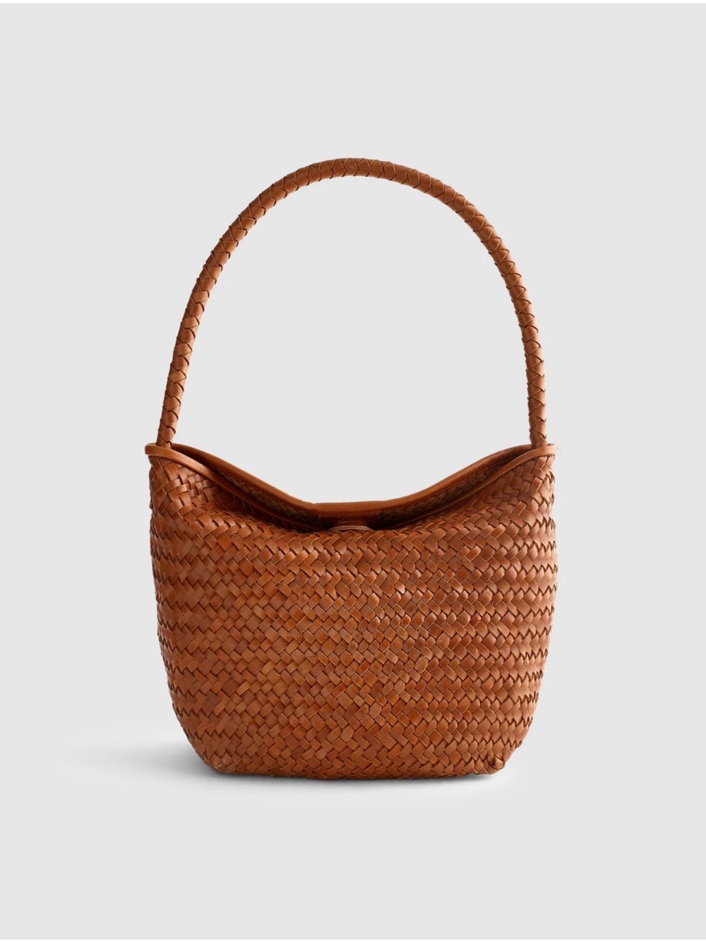 Madewell Braided Woven Shoulder Bag in Burnt Sienna